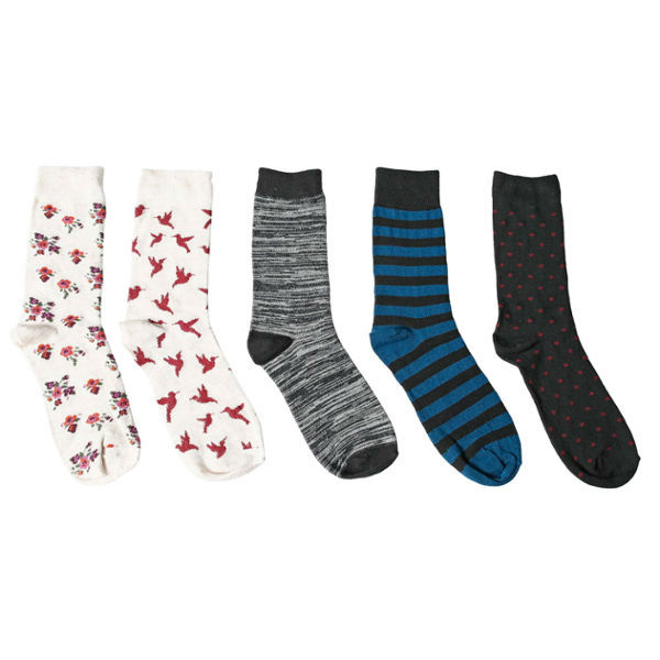 5-Pack bekväma damstrumpor i bomull