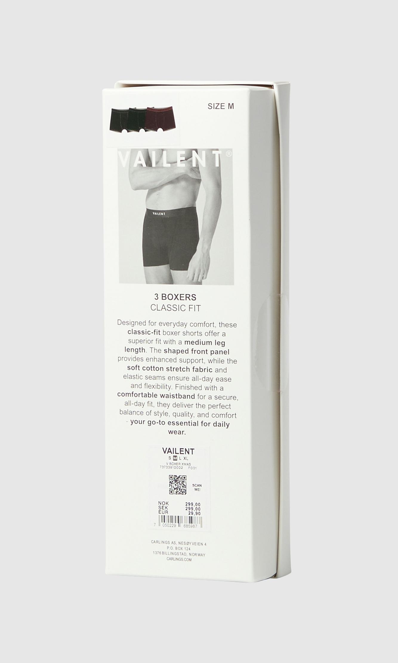 Vailent 3-Pack Flerfärgade Boxershorts Herr