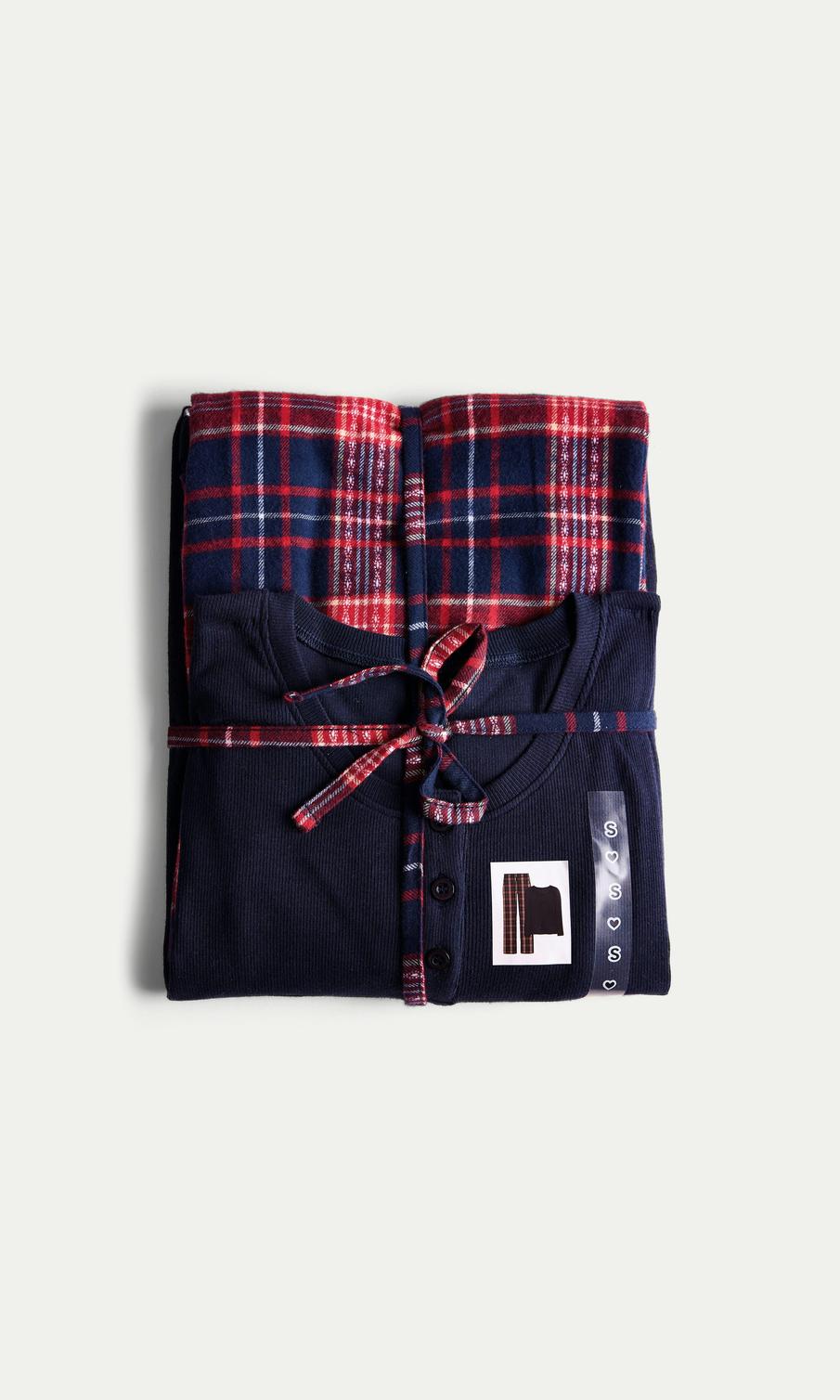 Röd Flanellpyjamas för Damer