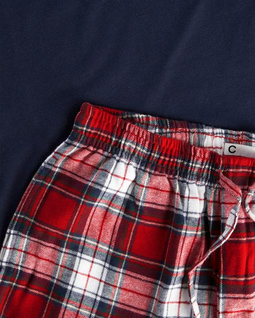Röd Flanellpyjamas för Herr