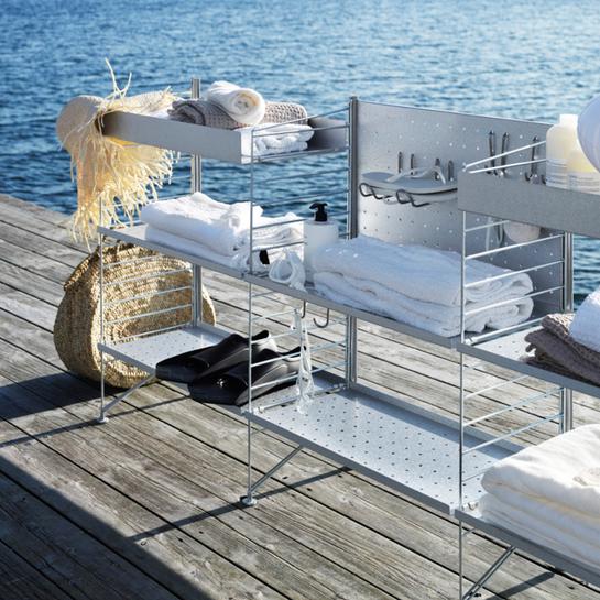 String metallhyllplan 58x30 med låg kant