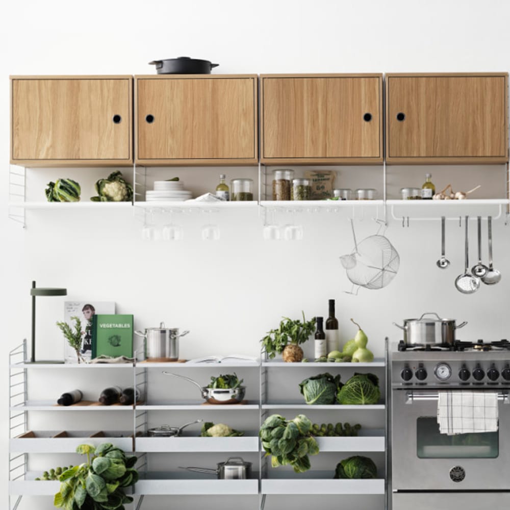 String metallhyllplan 58x30 med låg kant