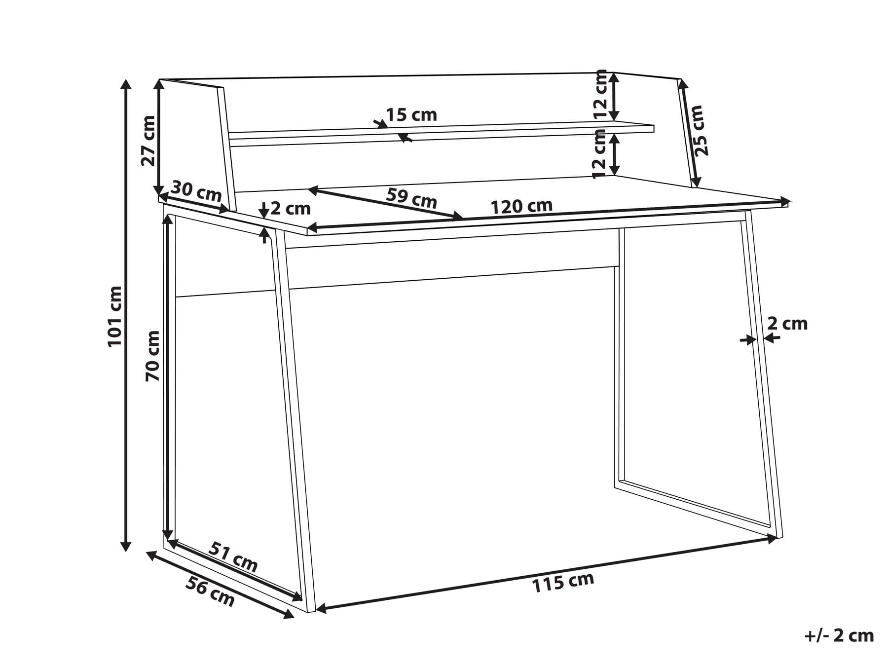 Skrivbord GORUS Ljusbrun 120x59 cm