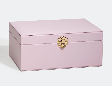 Elegant rosa smyckeskrin i sammet