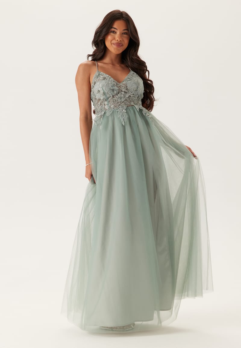Elegant Floral Tulle Occasion Gown