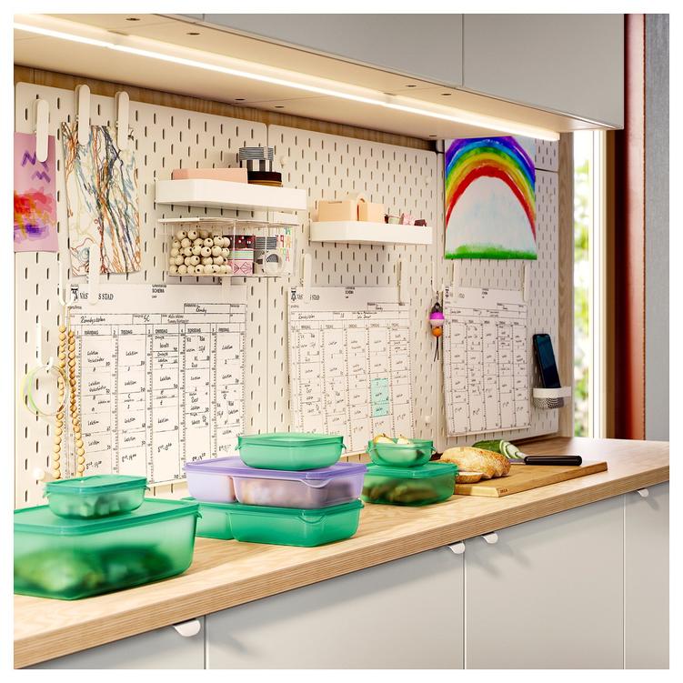 SKÅDIS behållare med lock vit