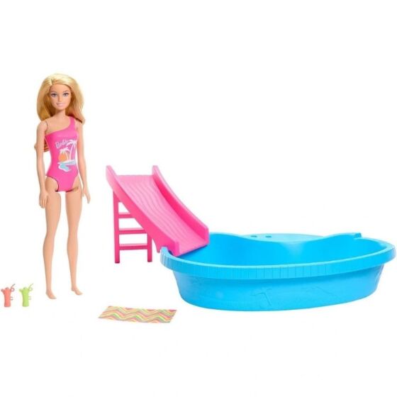 Barbie Poollekset med Docka och Tillbehör