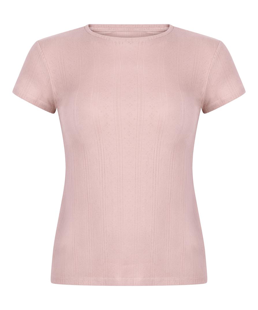 Ribbad Pyjamasset med Spetsdetaljer