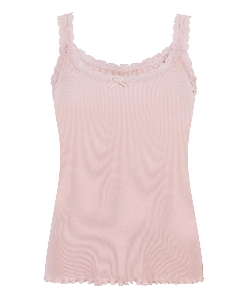 Ribbad Pyjamasset med Spetsdetaljer