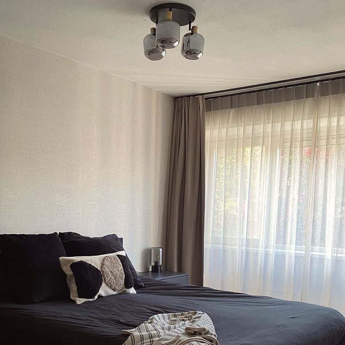 2 x Design Hänglampa Svart Guld Rökglas 3-ljus.