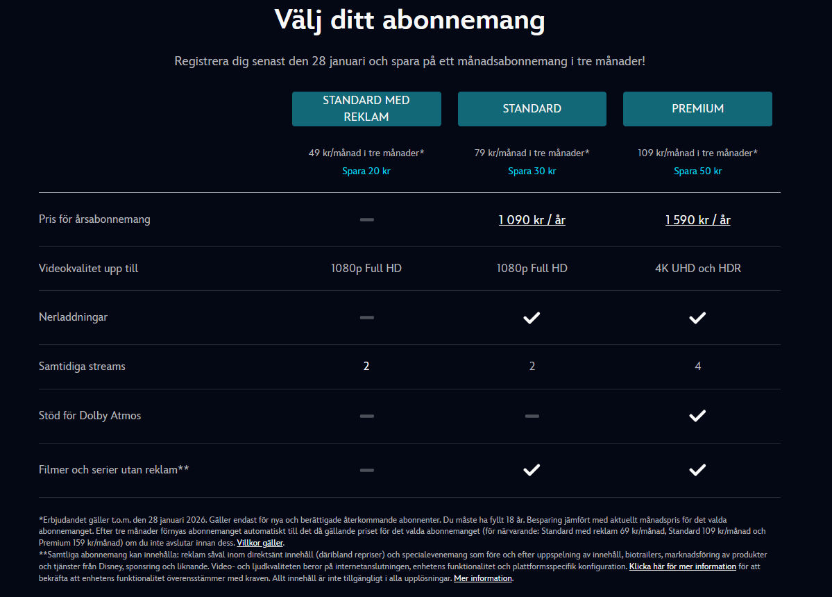 Från 49kr per månad i 3 månader hos Disney+