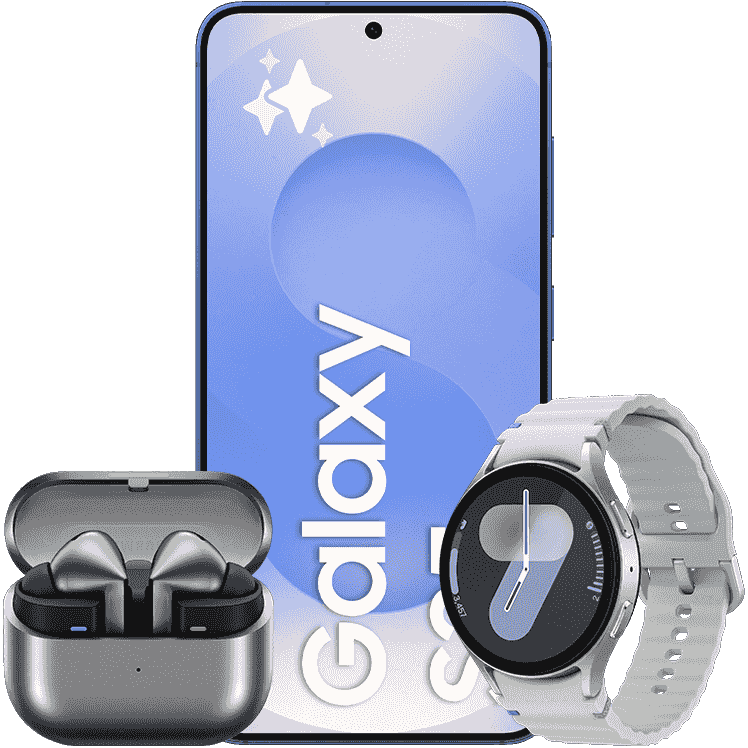 Comviq • Nyårsdeal köp Samsung Galaxy S25 och få Galaxy Watch7 och Buds3 Pro