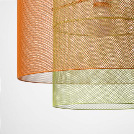 SOLVINDEN taklampa i orange och ljusgrön