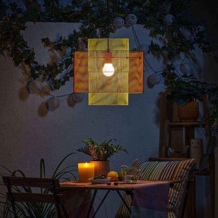 SOLVINDEN taklampa i orange och ljusgrön