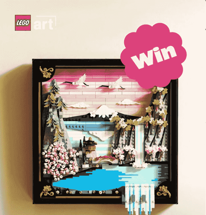 Vinn LEGO ART 31218 Landskap med japanska körsbärsblommor