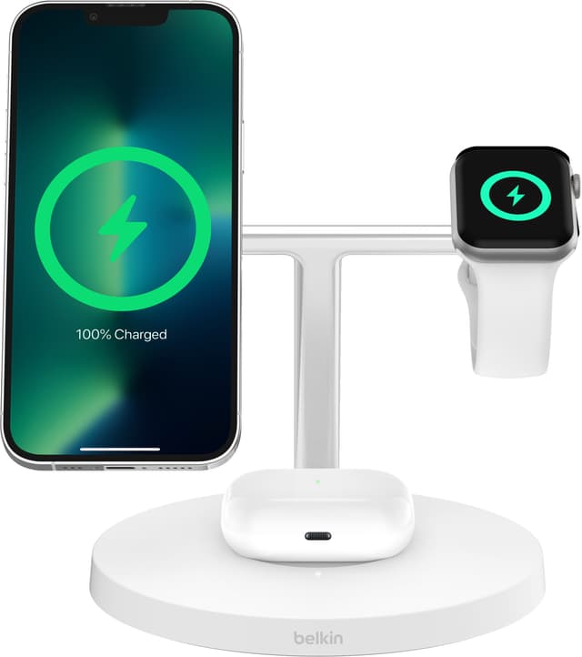 Belkin BoostCharge Pro 3‑i‑1 Qi2 trådlös laddare