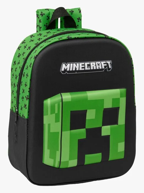 Minecraft 3D Mini Ryggsäck 6L Svart/Grön