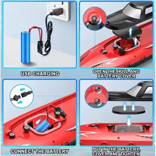 Fjärrstyrd Högfartsyacht med LED-ljus