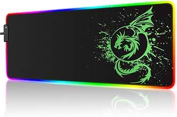 Foulrog RGB spelmusmatta, stor utökad lysande LED-musmatta med 15 belysningslägen och USB, slät yta 