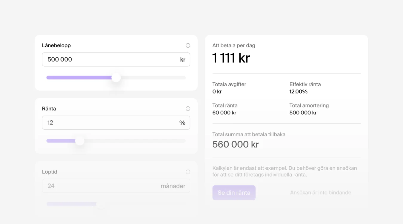 Företagslån upp till 5 miljoner kronor