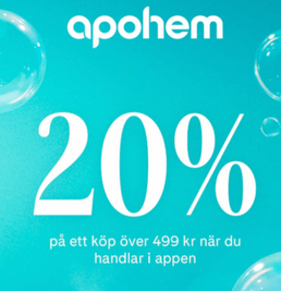 20 % rabatt på ett köp över 499 kr hos Apohem