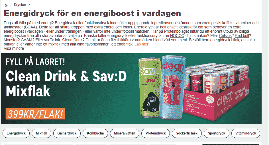 Prisvärda energidrycker för extra energi