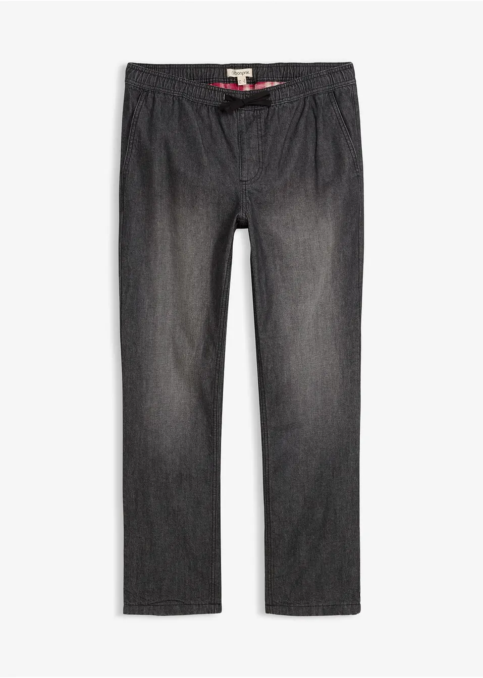 Stilrena termojeans med flanellfoder svart