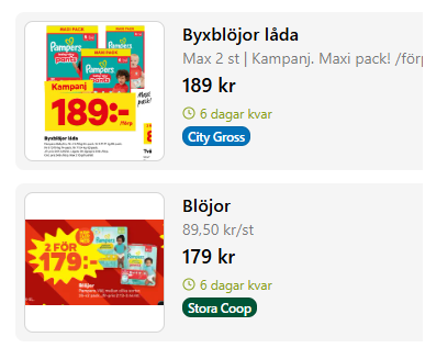Tre exklusiva erbjudanden på Pampers