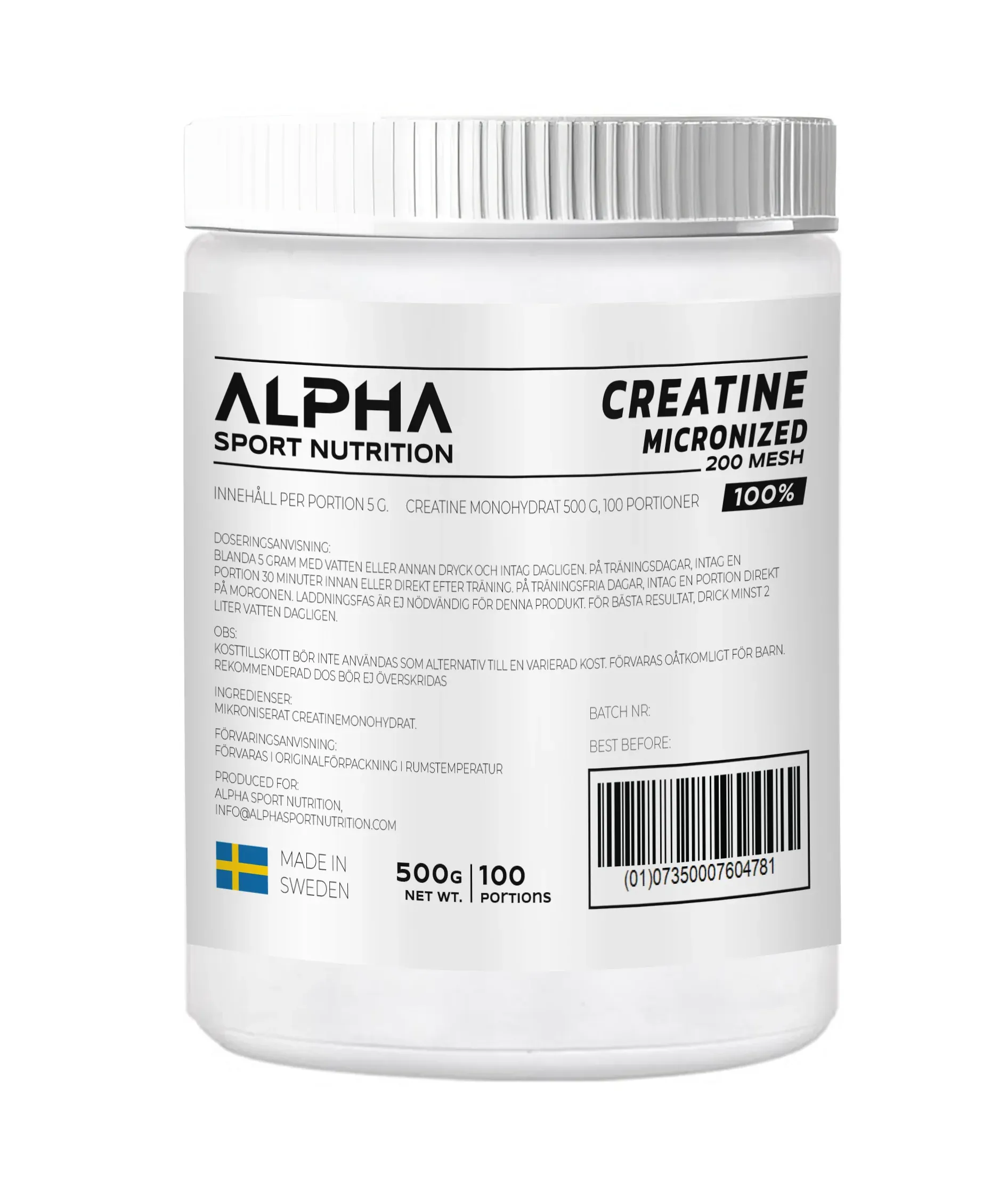 Alpha Sport Nutrition Kreatin Monohydrat 500g