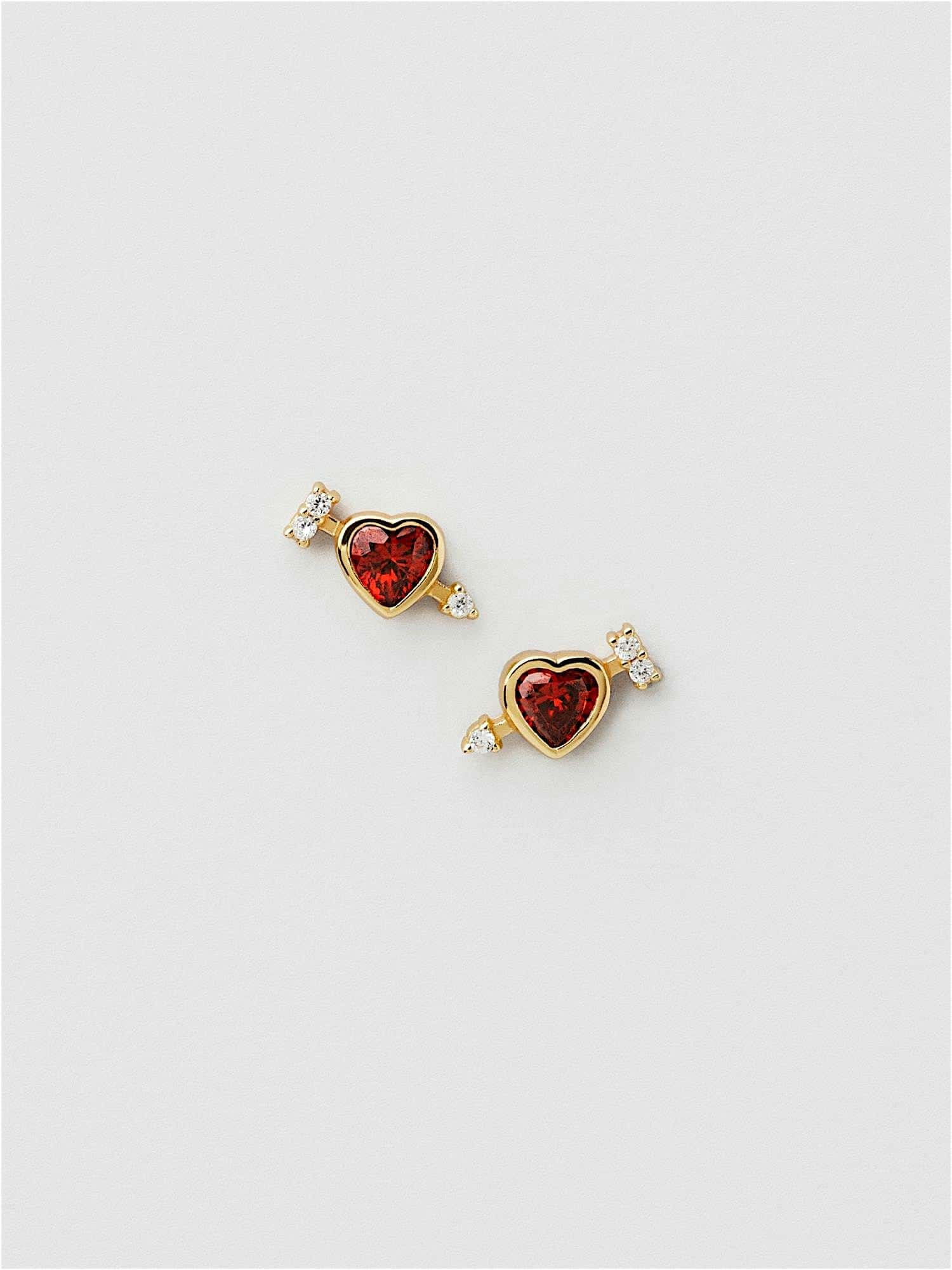 Elegant Crystal Heart Stud Earrings
