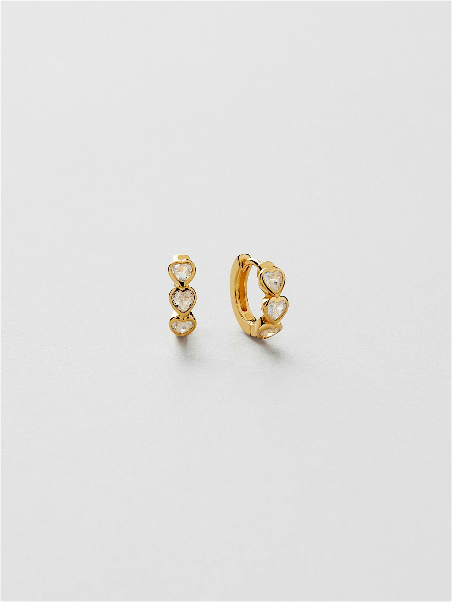 Elegant Crystal Heart Stud Earrings