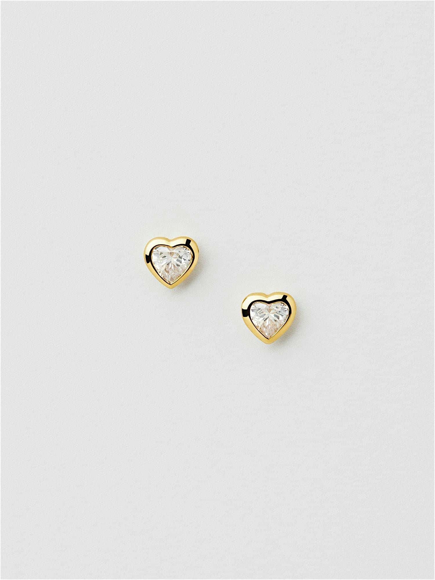 Elegant Crystal Heart Stud Earrings