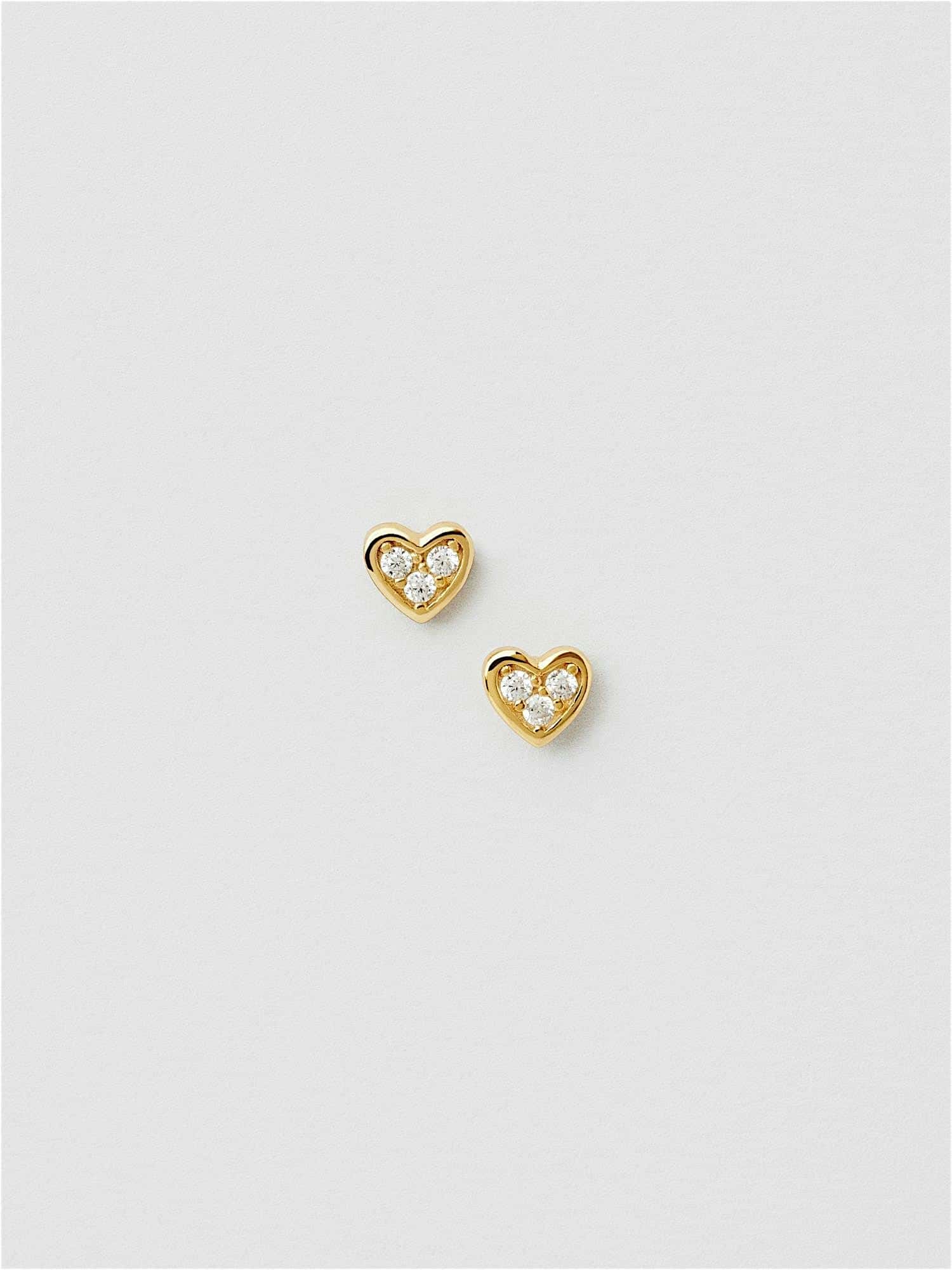 Elegant Crystal Heart Stud Earrings