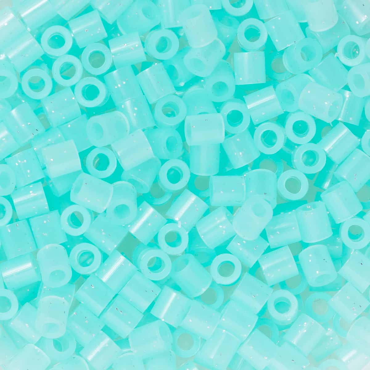 Rörpärlor Midi 1000 st Mintgrön Glitter