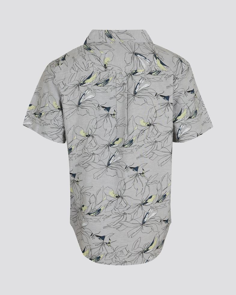 Silver Kortärmad Linneskjorta för Herr