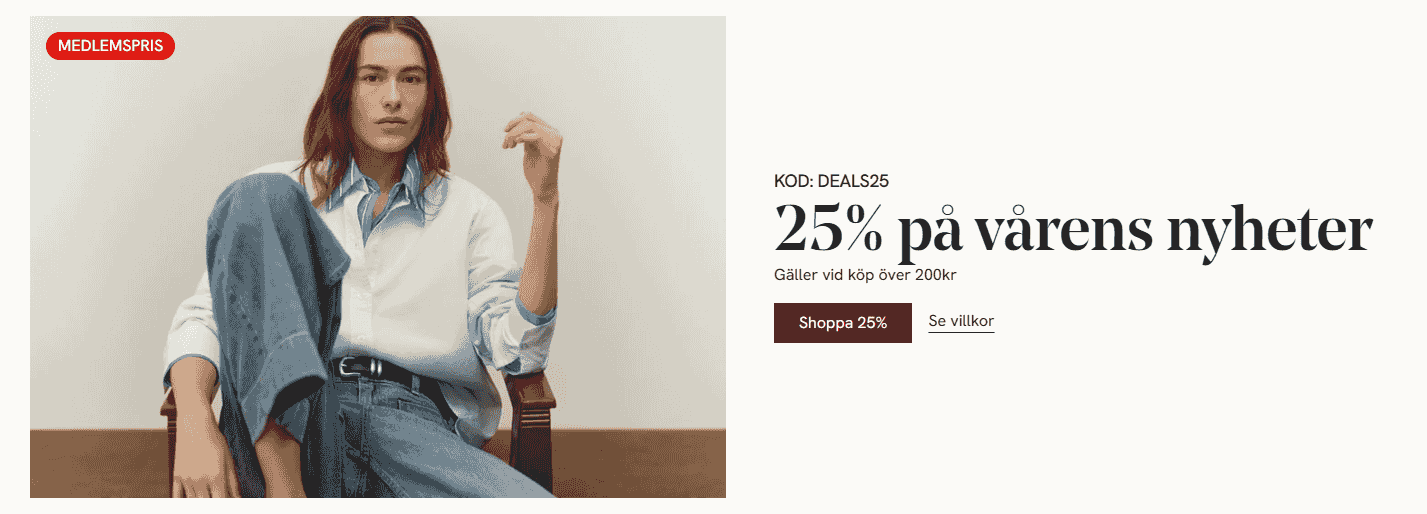 25% på vårens nyheter ( Gäller vid köp över 200kr ) ( Medlemspris )