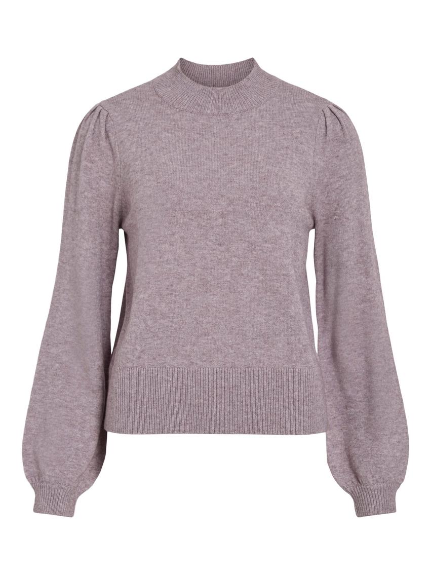 Röd Stickad Tröja med Hög Hals