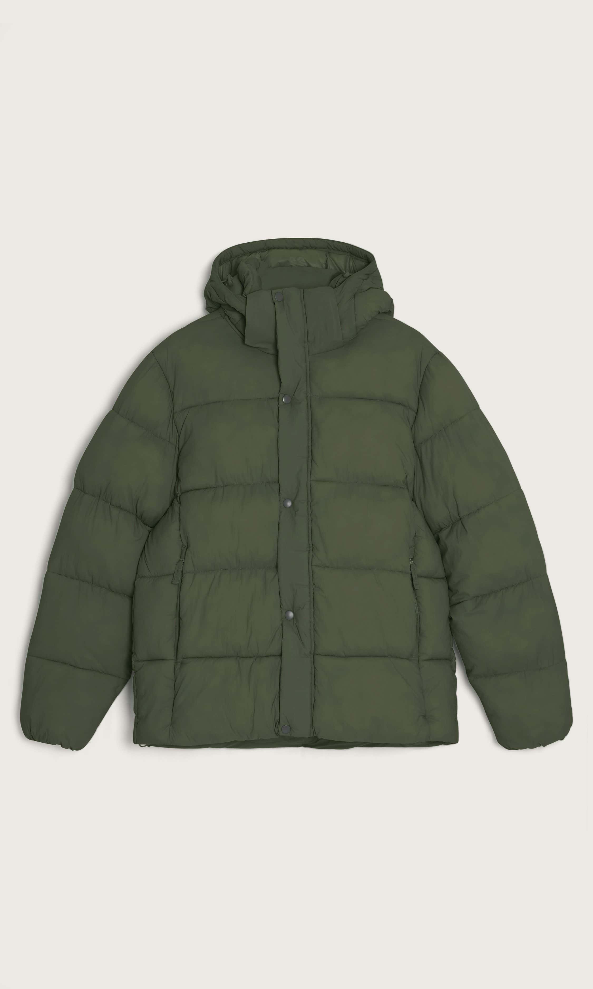 Off white vadderad jacka med huva