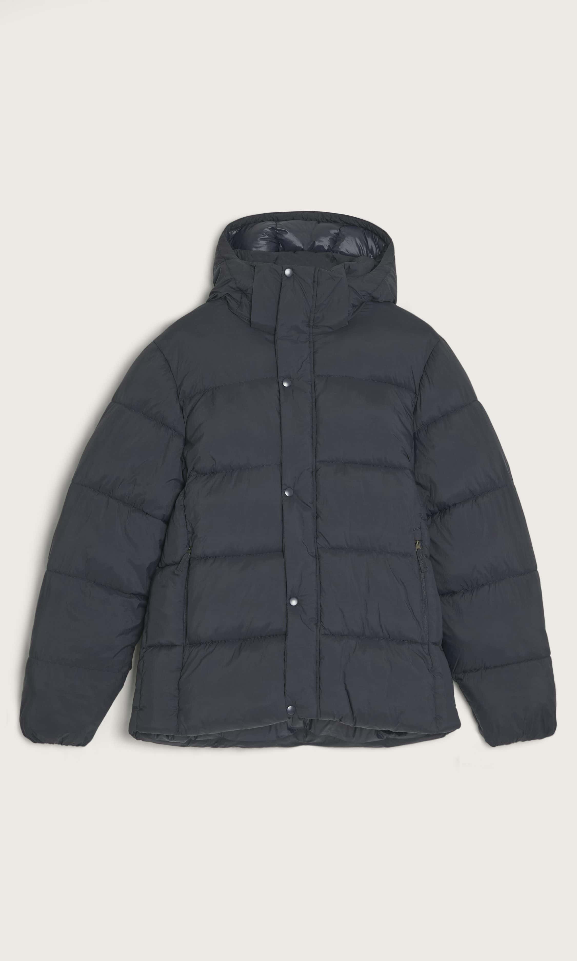 Off white vadderad jacka med huva