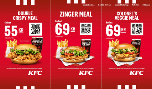 Exklusiva KFC Rabattkuponger