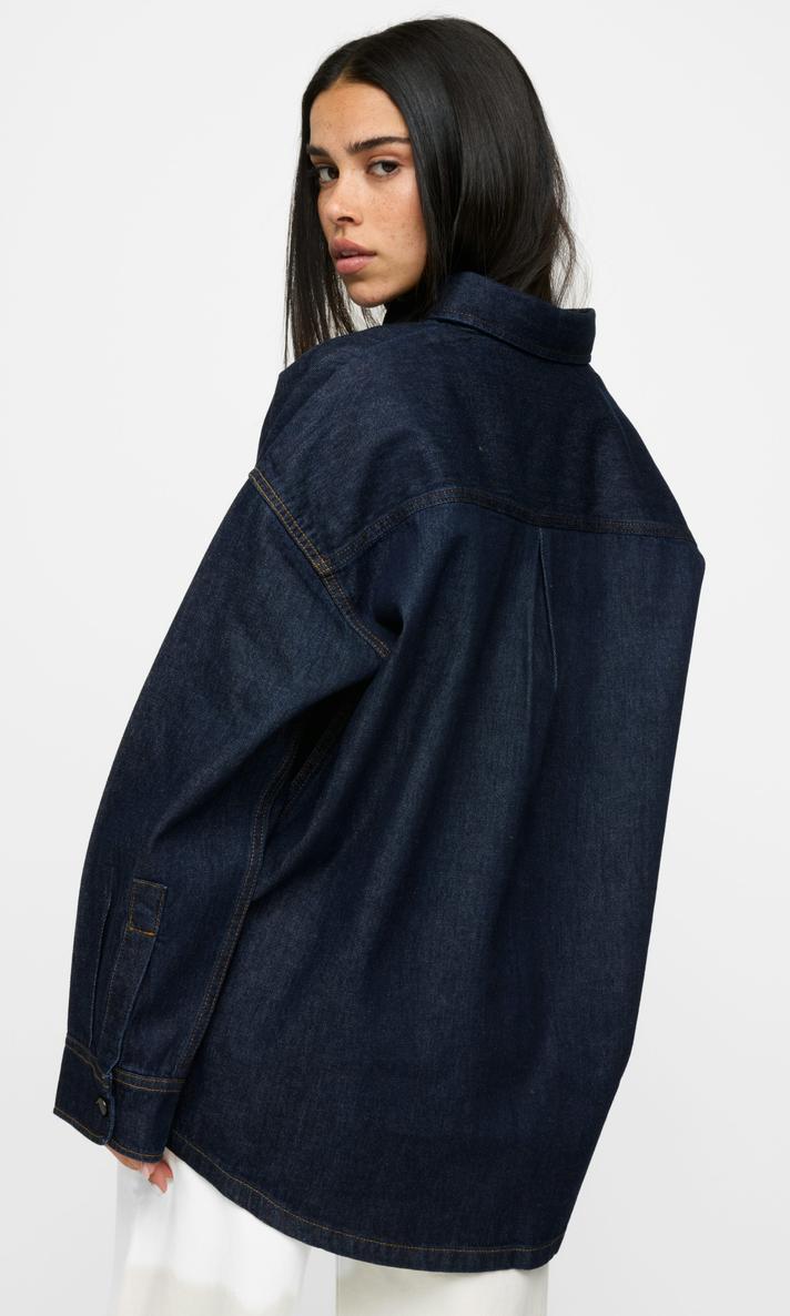 Mörkblå Rinse Jeansskjorta för Dam