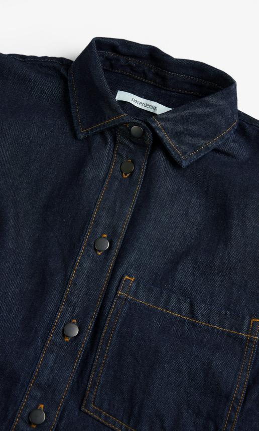 Mörkblå Rinse Jeansskjorta för Dam