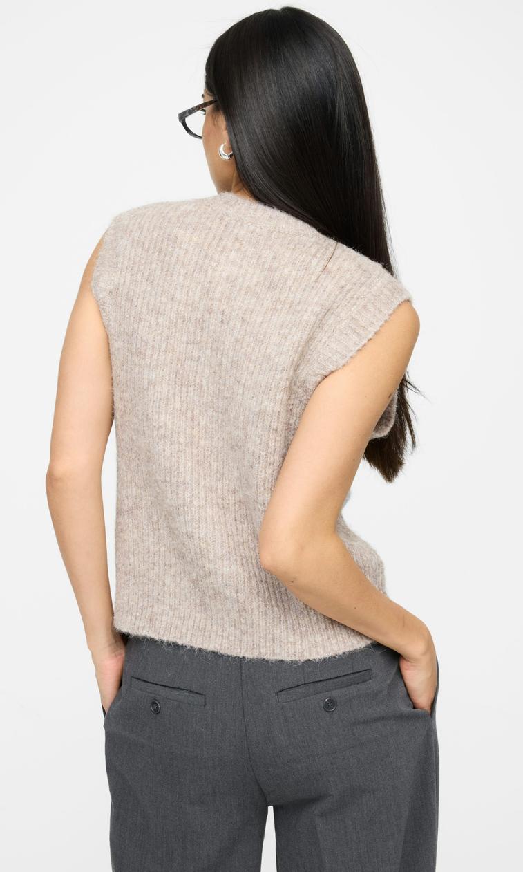 Brun Stickad Slide Away Väst Dam