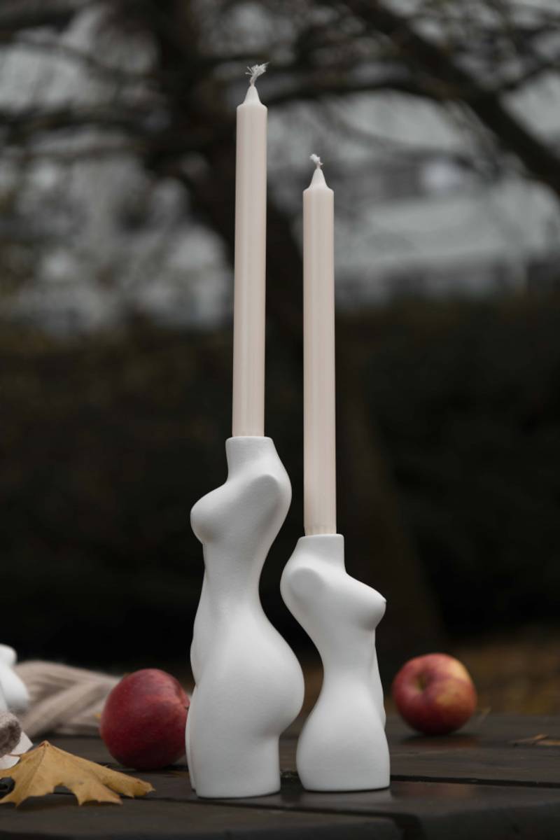 Ljusstake Femina Helfigur Vit 23,5cm