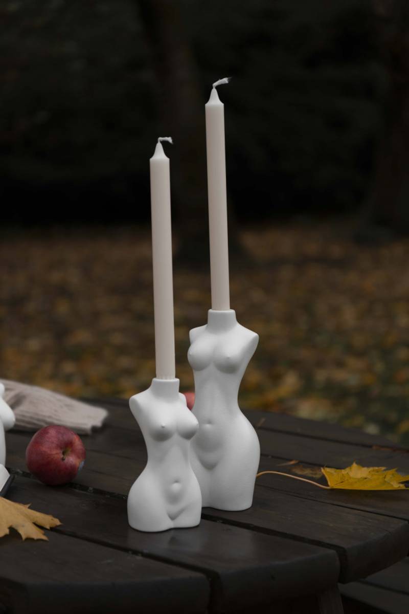 Ljusstake Femina Helfigur Vit 23,5cm