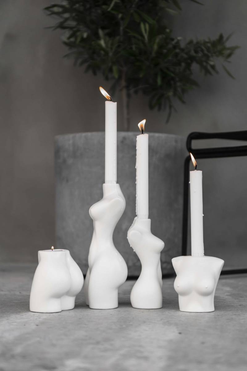 Ljusstake Femina Helfigur Vit 23,5cm