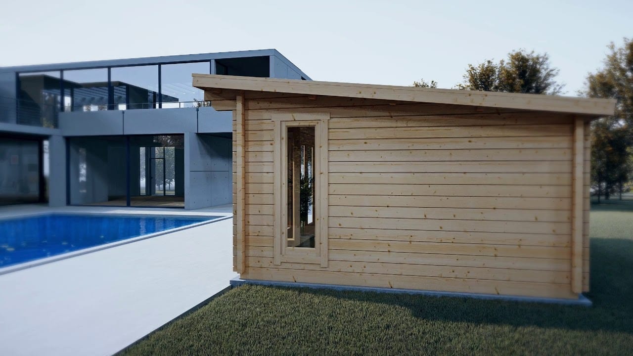 Attefallshus Barbados 21m² Trästuga