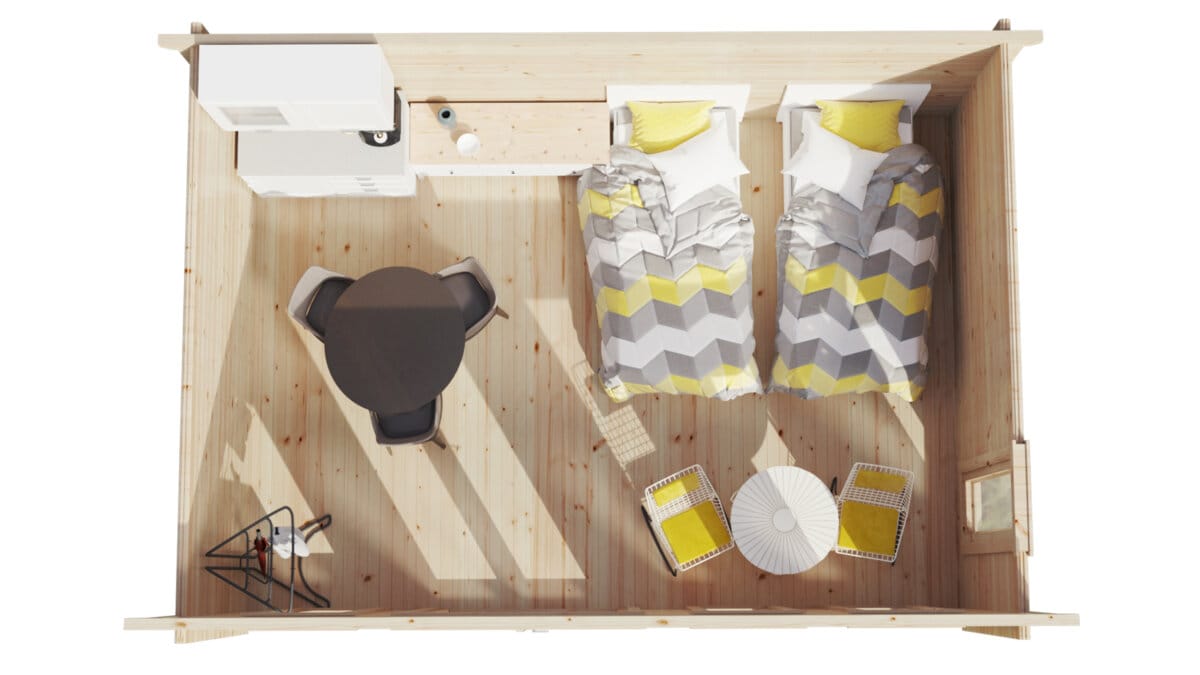 Attefallshus Barbados 21m² Trästuga