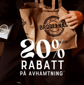 Få 20 % rabatt på din takeaway-order hos Brödernas