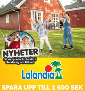 Spara upp till 1 500 kr hos Lalandia